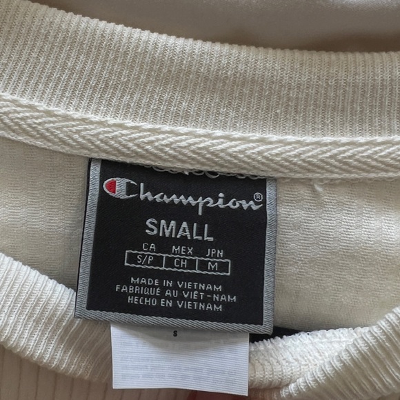 Champion Cream Suede Cropped Crewneck - Picture 4 of 5